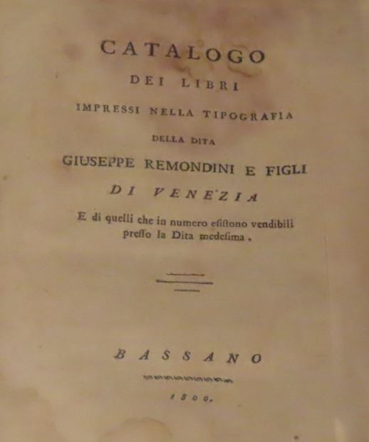 Valbrenta_Frontespizio catalogo libri 1800